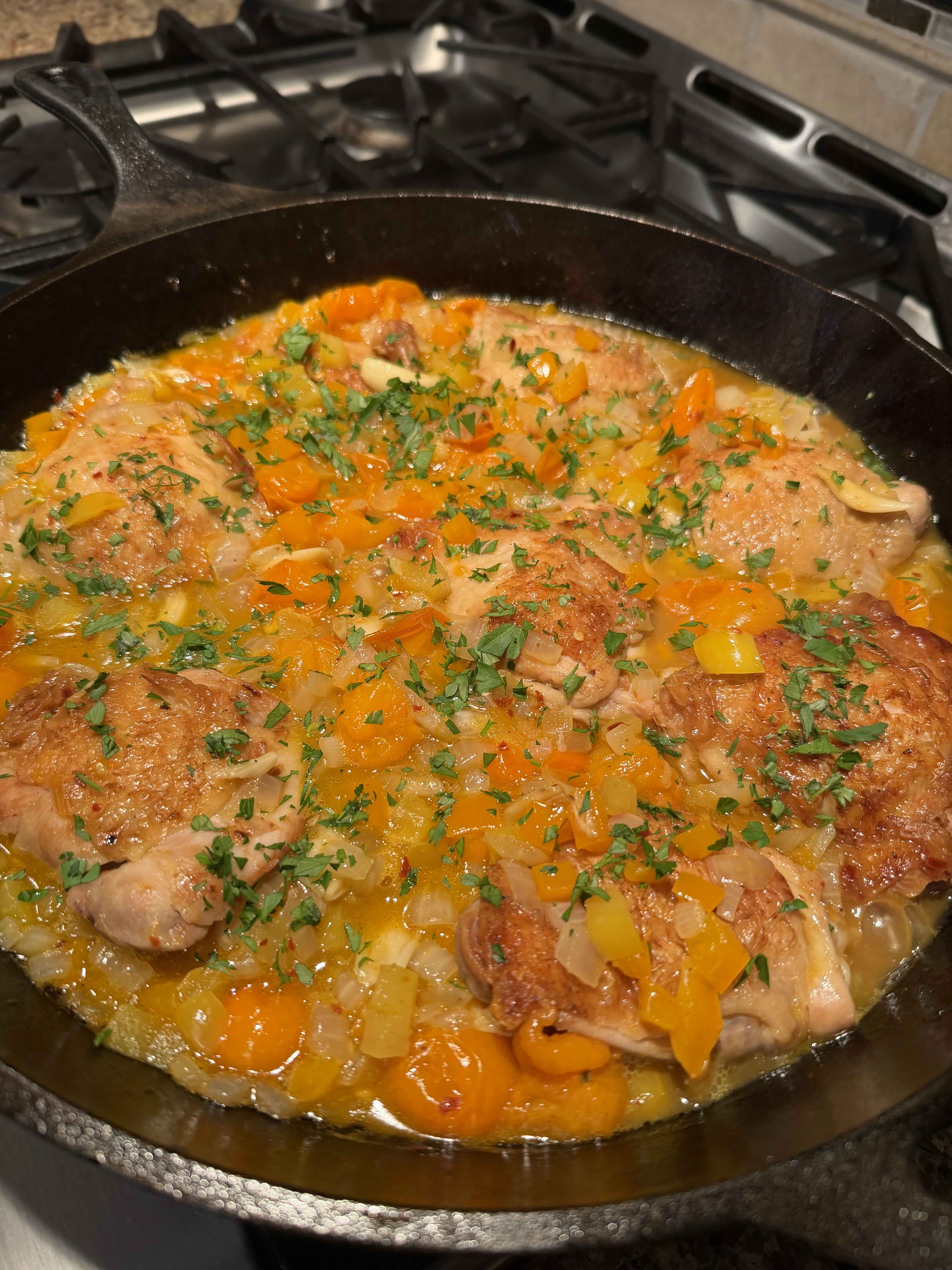 Skillet Chicken with Tomatoes & Peppers