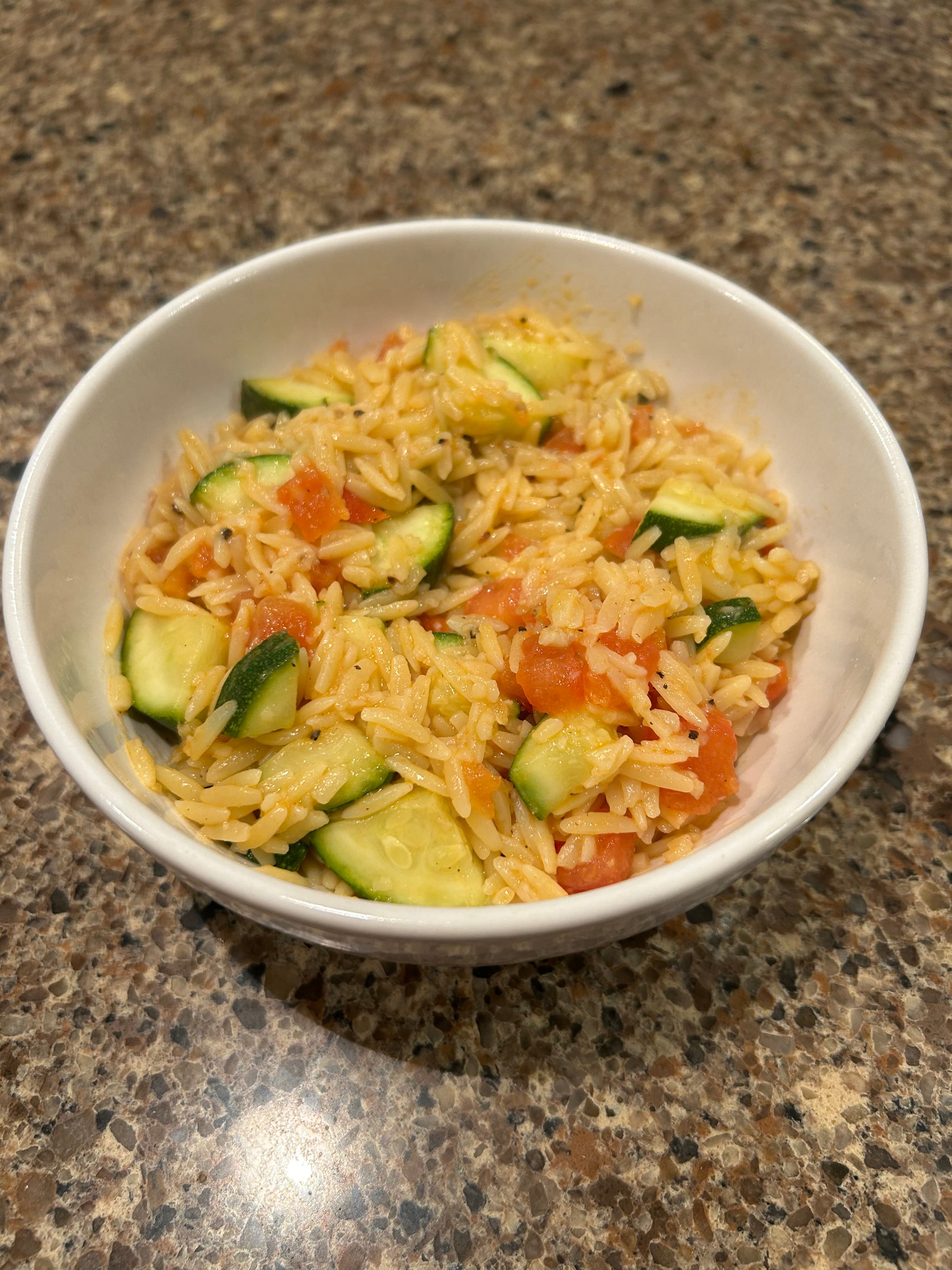 Orzo with Zucchini & Tomato